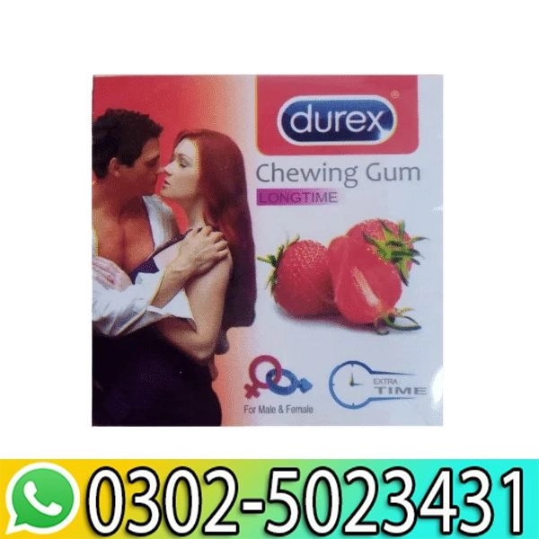 Durex Long Time Chewing Gum in Strawberry & Mint Flavors